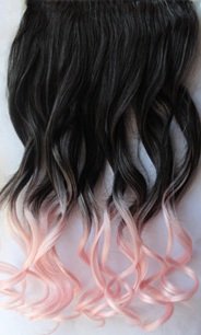 X&Y ANGEL -New Two Tone One Piece Long Curl/curly/wavy Synthetic Thick Hair Extensions Clip-on Hairpieces 26 Colors (Brown to Pink)