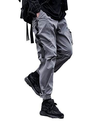 DSDZ Mens Fashion Hip-hop Jogger Patchwork Pockets Baggy Streetwear Cargo Pants
