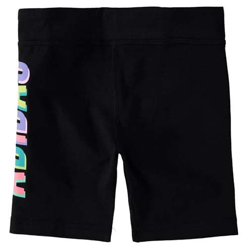 adidas Girls' Big Detached Waistband 3 Stripe Bike Short, Black Logo, 63