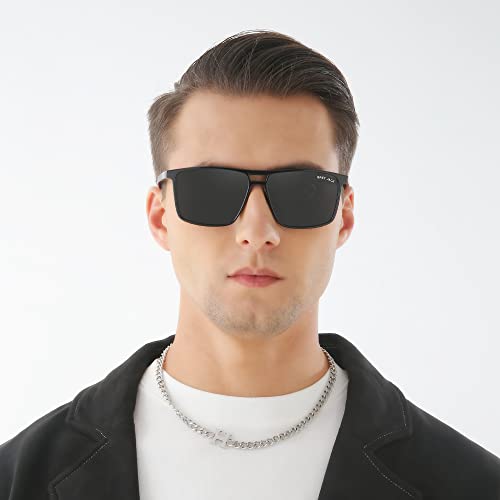 Image of grey jack Oversized Polarized Sunglasses Stylish,Large Size Rectangular Sunglasses UV Protection for Men Women S2202