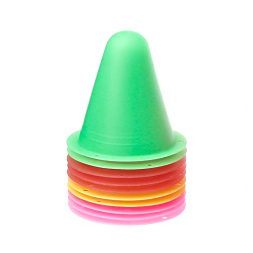 LEJIA - Juego de 10 conos de marcador de patinaje, fútbol, equipo de entrenamiento de fútbol, multicolor