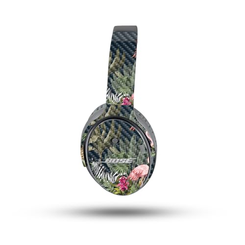 Image of MightySkins Carbon Fiber Skin Compatible with Bose QuietComfort 35 II Headphones - Tropical Kingdom | Protective, Durable Textured Carbon Fiber Finish | Easy to Apply
