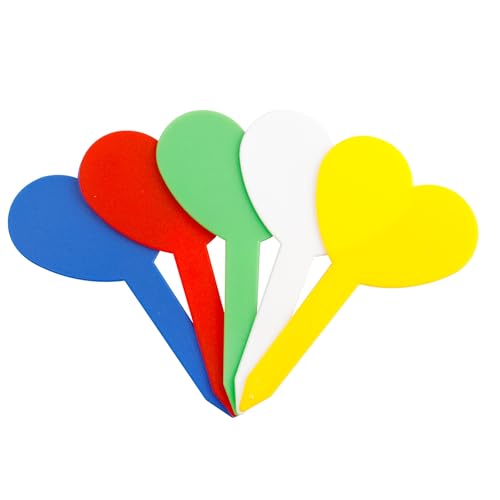 Gasea 150 Pcs Etiquetas Plantas, Etiquetas Forma T en Forma de Corazón, Etiquetas Semilleros, Marcadores Plantas, Etiqueta de Plástico Impermeable, Etiquetado Reutilizables para Plantas (Colorido)