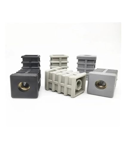 4 Pieces/lot Straight Wheel Sleeve 25 * 25 with nut M8 Inner Tooth Square Nylon Extended Furniture Plastic(Gray)