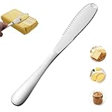 BITACS Butter Spreader Knife,Durable 8.7" Butter Knife,Stainless Steel Applicator,Butter Knifes With Holes In Blade,3 in 1 Butter Grater for Cutting and Spreading Butter Cheese Jam(1Pcs-Silver)