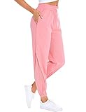 Irevial Secado-rápido pantalón chándal Mujer Talla Grande, Malla Alta Cintura Elástica Largo Pantalones Chandal Mujer Joggers con Bolsillos,Cómodo y Transpirable