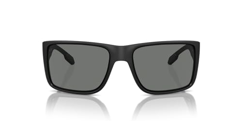 Native Eyewear Men's Badlands Rectangular Sunglasses, Matte Black/Grey Polarized, 58 mm