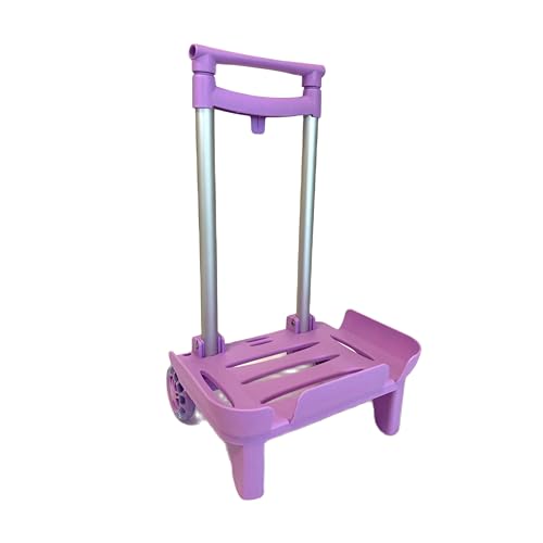 Devesa Carro para Mochilas Escolares – Malva - Ligero, Plegable y Resistente, con Base Protectora y Bandeja Grande, Ruedas Silenciosas y Diseño Ergonómico para Evitar Dolor de Espalda