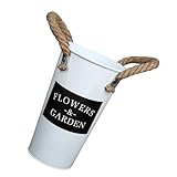 Vase galvanisé - avec un design chic et vintage, il ajoute de la beauté à votre maison, placez des fleurs et des plantes fraîches séchées pour rendre votre seau à fleurs en fer plus .