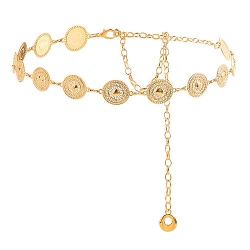 Metal Waist Chain Link Belt, Western Cowgirl Boho Belt, Adjustable Metal Chain Belt for Dress Jeans