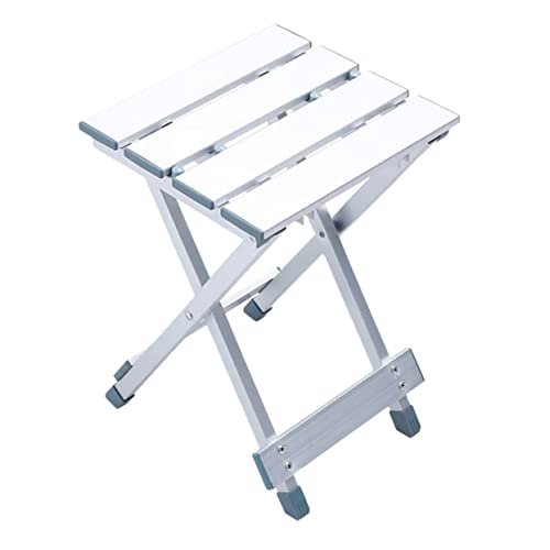 FOYTOKI 1Pc Portable Aluminum Alloy Folding Stool Lightweight Nonskid Design for Camping Fishing Picnics Outdoor Activities Compact Convenient Storage