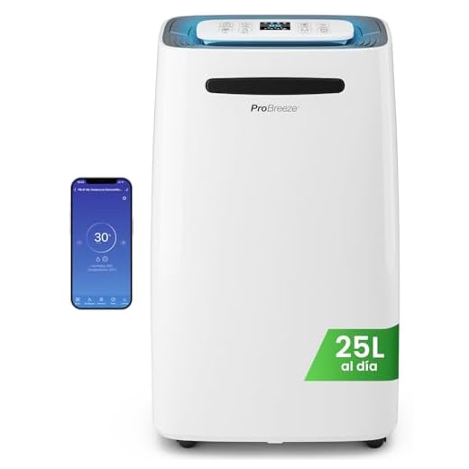 Pro Breeze deshumidificador inteligente 25L/día con Wi-Fi, pantalla digital, modo ropa, drenaje continuo y temporizador para humedad y condensación