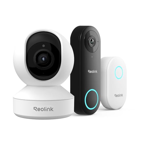 REOLINK Doorbell Camera Bundle with E1 Pro 5MP Indoor Camera,Remote Control in One App, No Subscription Fee, Local Storage, Works w/Goodle Assistant