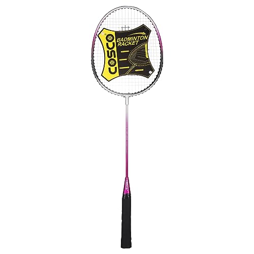 Image of Cosco CB-88 Alloy Steel Strung Badminton Racquet With Free Head cover (Silver /Pink) | For Beginers | 100 grams | Maximum String Tension - 20lbs