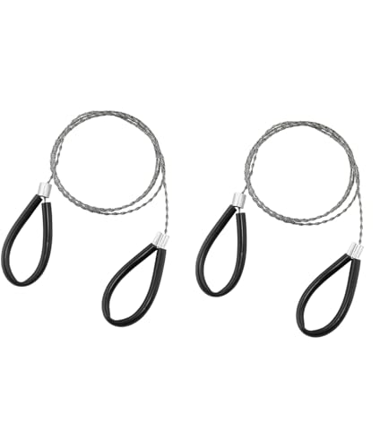 Homyall 2 Pcs PVC Pipe Cable Saw Stainless Steel Wire Saw Portable String Rope Saw Survival Wire Saw for Hiking Camping