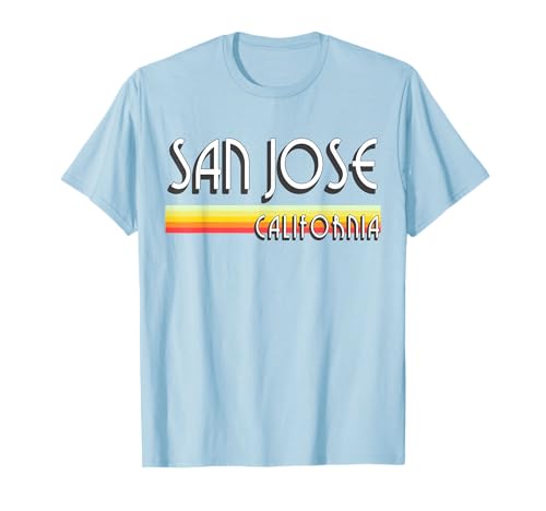 San Jose California T-shirt Retro Lines CA Souvenirs Maglietta