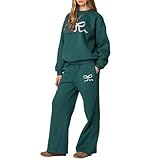 Photo Gallery alaurbeauty set di 2 pezzi, tuta da ginnastica da donna, con fiocco, stampa a maniche lunghe, tuta da jogging, set da 2 pezzi, tuta sportiva per il tempo libero, verde scuro, l Photo Gallery alaurbeauty set di 2 pezzi, tuta da ginnastica da donna, con fiocco, stampa a maniche lunghe, tuta da jogging, set da 2 pezzi, tuta sportiva per il tempo libero, verde scuro, l