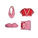 Xichahao Women I Dream of Jeannie Costume Adult Pink Halloween Outfit Fullset (pink, M)