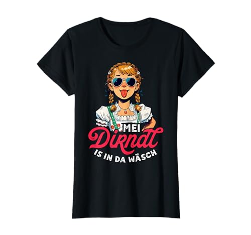 T-shirt tradicional tradicional para mulher Mei Dirndl t-shirt, Preto, Female X-Small