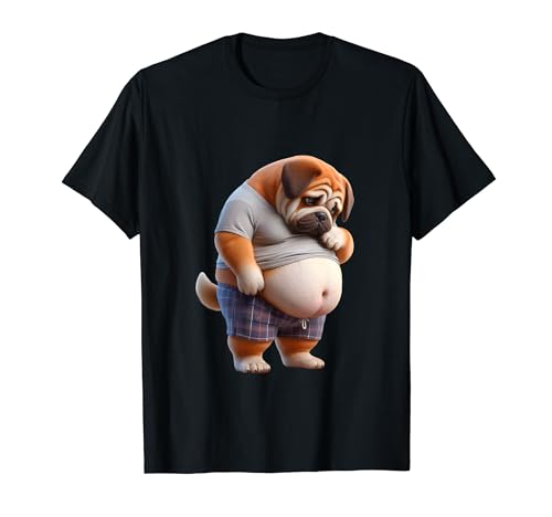 Funny Fat Pug Chonk Dog Chubby Pug Design Canine Dog Lovers Camiseta