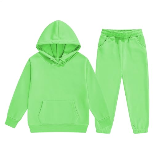 Boy's Girl's Hoodie Tracksuit Set Solid Pullover Sweatshirt Jogging Pants 2pcs Sweatsuit for Age 12M to 13 Years