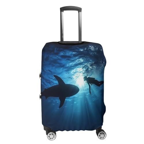 Freediver with Whale Shark Travel Luggage Cover Suitcase Protector Baggage Covers for Men Women L4