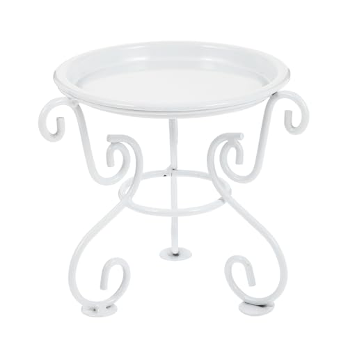 COLLBATH Soporte de Macetas de Hierro Resistente para Plantas Soporte Estable para Tiestos Interior y Exterior Elevador de Maceteros para Salón Balcón Oficina Multifuncional Blanco