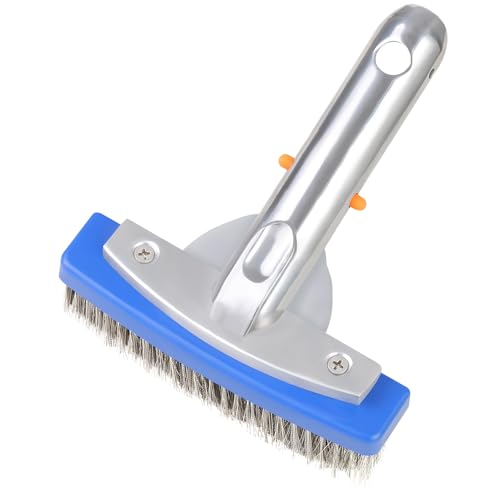 5-Inch Stainless Steel Pool Brush - Heavy Duty Pool Cleaning Brush for Concrete & Gunite Pools, Deep...