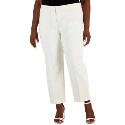 Anne Klein Womens Plus High Rise Business Ankle Pants White 16W