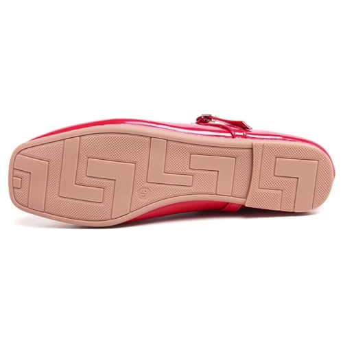 Image of LUXINYU Women's Slip on Flats,Classy Round Toe Solid Classic Mary Jane Ballet Dance Shoes Soft Comfortable PU Flat Shoes