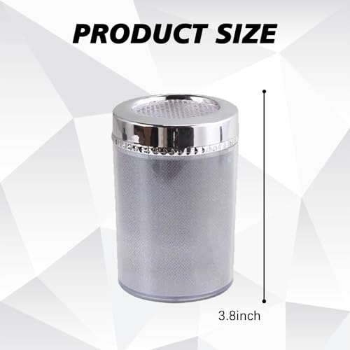 Image of Car Ashtray with lid Smell Proof, Smoke-free portable mini car trash can with LED Blue Light,Removable Stainless Steel Car Cup Holder Universal Car Interior Accessories(Colorful)