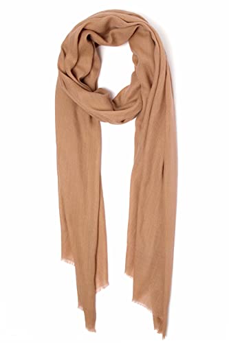 Bufanda de Cachemira Hecho en Kashmir (Caja de Regalo) Lana Merino Elegante Seda Cachemira Mezcla Bufanda Larga Extremadamente Suave Mujer Hombre Pashmina Otoño Invierno Melón Naranja Cover