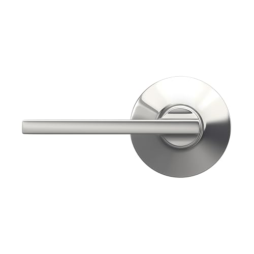 Image of SCHLAGE Latitude Hall /Closet Passage Door Handle, Reversible, Bright Chrome | Hall or closet lever door handle with no lock, Easy to install, Certified durability, Universal fit