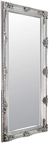 Large silver decorative ornate wall mirror 5ft5 X 2ft7(168cm x 61cm)