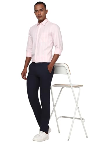 Image of Peter England Men Cotton Slim Fit Stripe Shirt