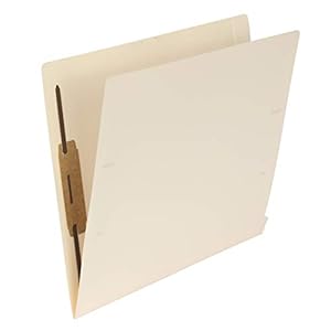 Amazon Basics End Tab Fastener Folder, 2 Fasteners, Straight Cut Tab, Letter Size, 50 per Box