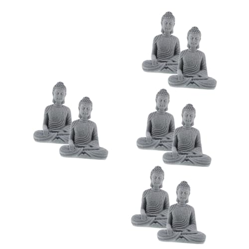 Mipcase 8pcs Bonsai Buddha Statue Decor Miniature Buddha Landscape Ornaments