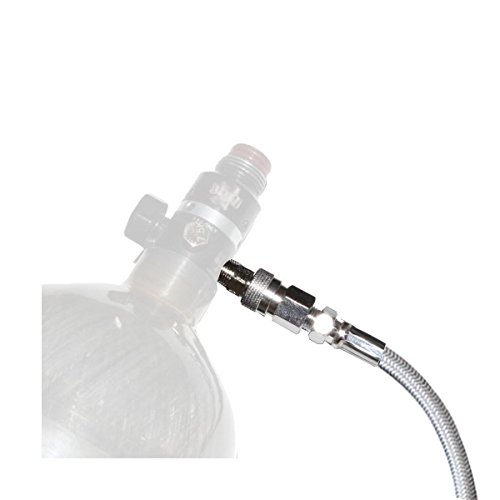 Maddog 36" Stainless Steel HPA Fill Whip Hose Extension - 4500 PSI Airsoft, Paintball, PCP Airgun Tank Charging System - Quick Connect 1/8" Male & Female