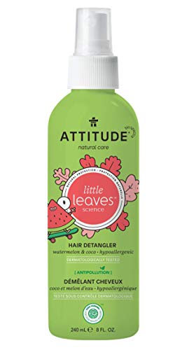 ATTITUDE Natural Hair Detangler Spray for Baby and Kids, EWG Verified, Plant- and Mineral-Based Ingredients, Hypoallergenic Vegan and Cruelty-free, Watermelon & Coconut, 8 Fl Oz