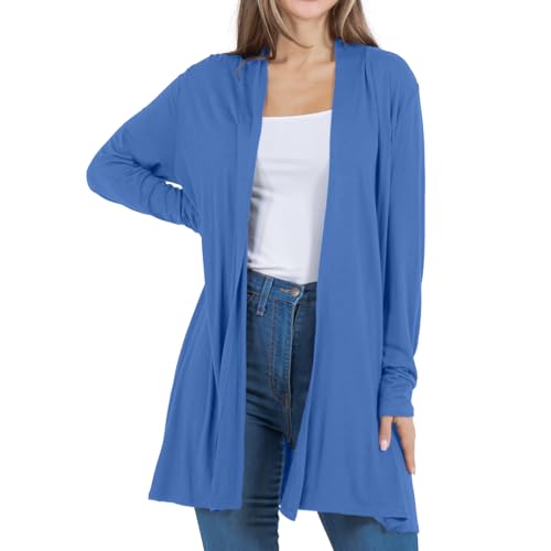 Image of Azules Long Sleeve Womens Cardigan, Flowy Longer Rayon Sweater Lightweight Cardigan for Casual or Dressy Outfits