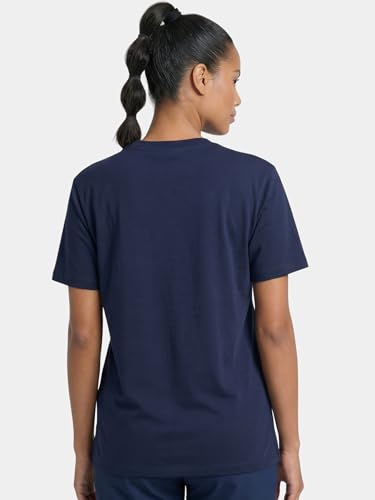 Image of Enamor Athleisure Relaxed Fit Short Sleeve Round Neck Antimicrobial Finish Breathable Stretch Cotton Activewear Sports Tshirt for Women - A301