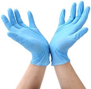 Disposable Nitrile Gloves, Powder Free, Blue, Size M (Pack of 100 Pieces)