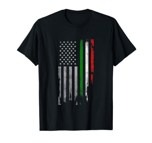 Bandiera Italiana Americana USA Italia Distressed Flag Maglietta