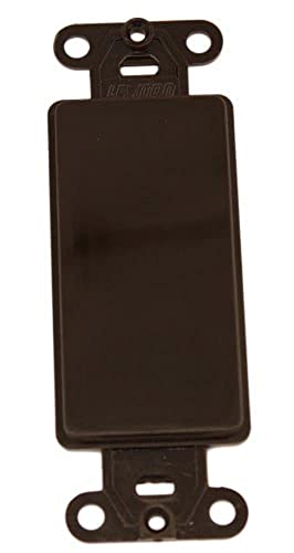 Leviton Decora Plastic Adapter Plate, Blank, No Hole, With-Ears, and Two, Mounting Screws, 80414, Brown