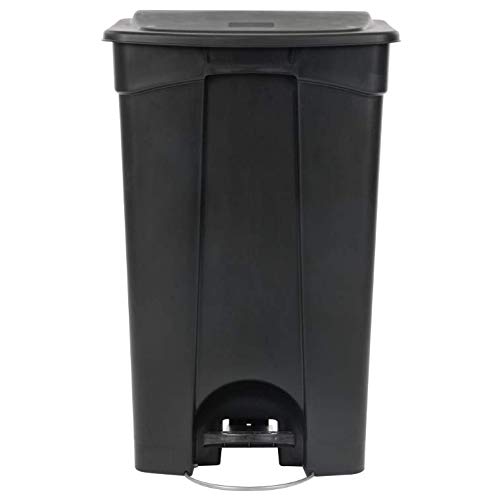 PRO&Family 23 Gallon/ 87 Liters Black Rectangular Foot Operated Hands-Free Trash Can.Hospital, Nursing, Retirement Homes, Schools, Kitchen, Home,Schools, breakrooms Trash Bin