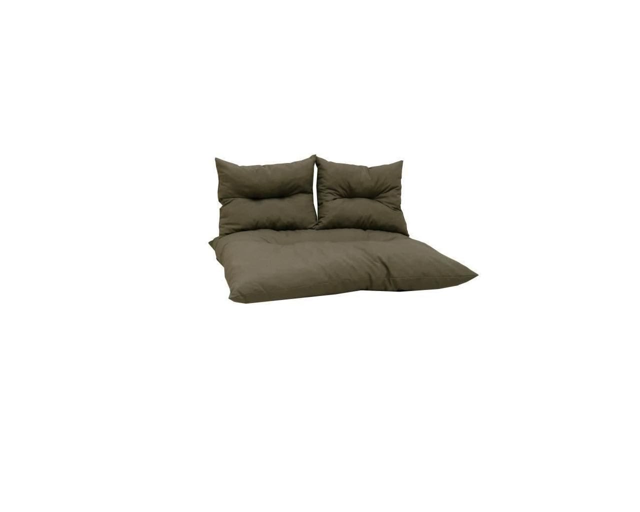 Matelas palette classic taupe et ses coussins de dossier pour créer un salon de jardin cosy