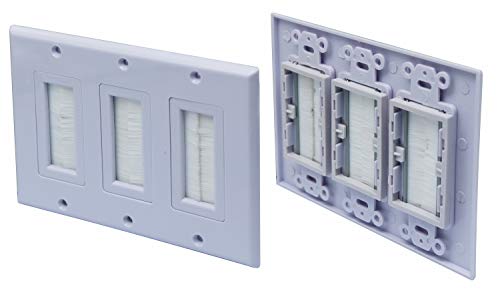 Placa de pared RJ45 y USB con pasacables de cepillo CGTime para empotrar 6