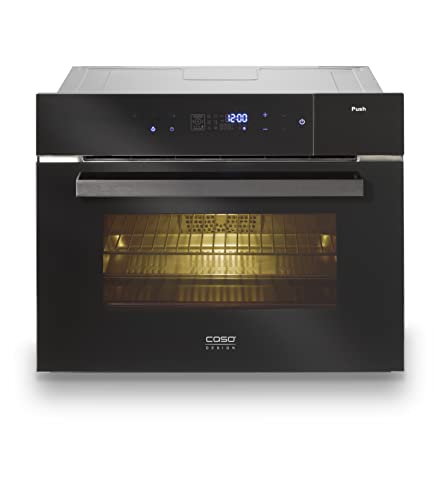 CASO SteamMaster E 56 - Einbaubackofen mit Dampfgarfunktion|45er Nischenhöhe, Edelstahl Garraum mit 45L Nutzvolumen, Wassertank 1,2 Liter, 3000 Watt, Backofen, Dampfgaren, Braten, Backen + Dämpfen