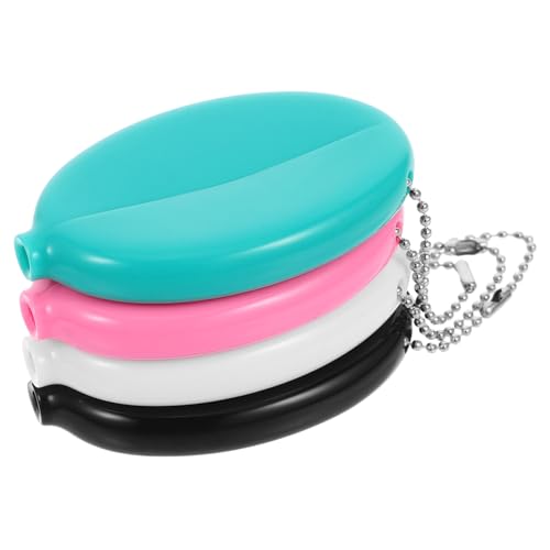 BESTYASH 4piezas Monedero Ovalado De PVC Monedero con Cadena para Organizar Monedas Portátil para Viajes Coloridas BESTYASH 4piezas Monedero Ovalado De PVC Monedero con Cadena para Organizar Monedas Portátil para Viajes Coloridas