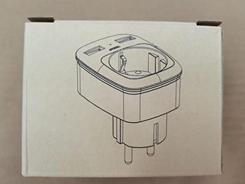 TESSAN Gniazdo USB, Gniazdo (4000W) z 2 Złączami USB (2.4A), Adapter Gniazda Gniazdo Adaptera USB Schuko Wielokrotne Wtyczki, Podwójne Wtyczki z ładowarką USB Wielokrotne do Telefonu Laptop